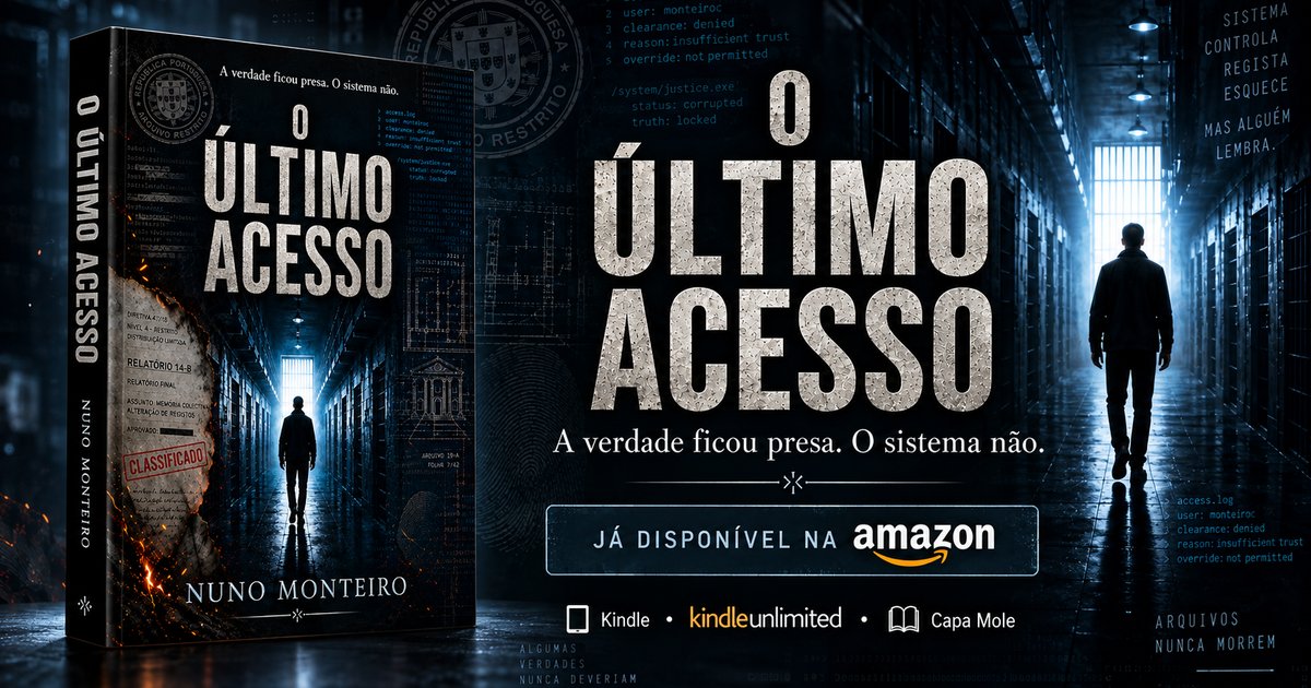 O Último Acesso, de Nuno Monteiro, já disponível na Amazon em Kindle, Kindle Unlimited e capa mole.